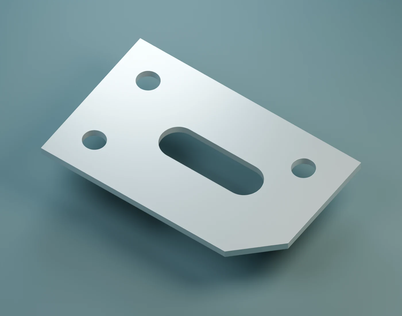 Illustrated metal mounting plate made from clean cutting outlines