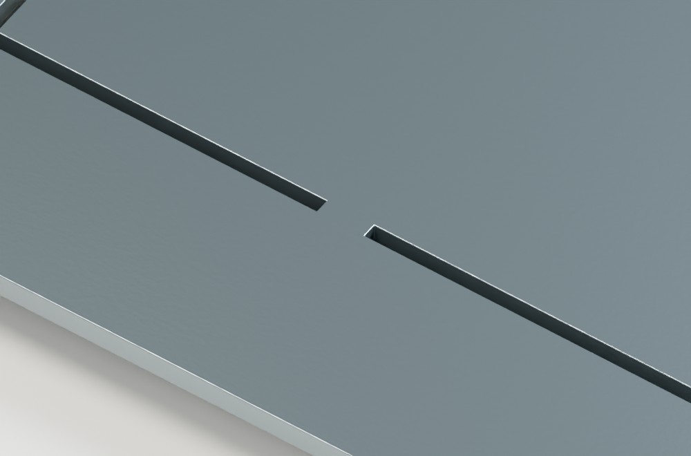 Illustration of a small manufacturing micro-joint interrupting a laser-cut line